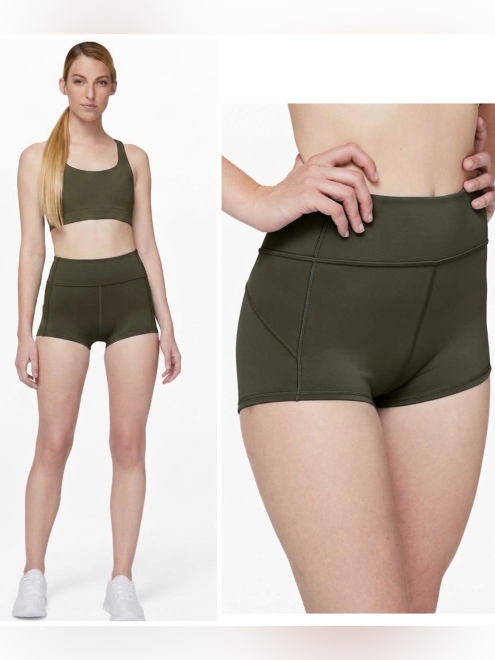 Lululemon In Movement Short *Everlux 2.5" Dark Olive, Size 4